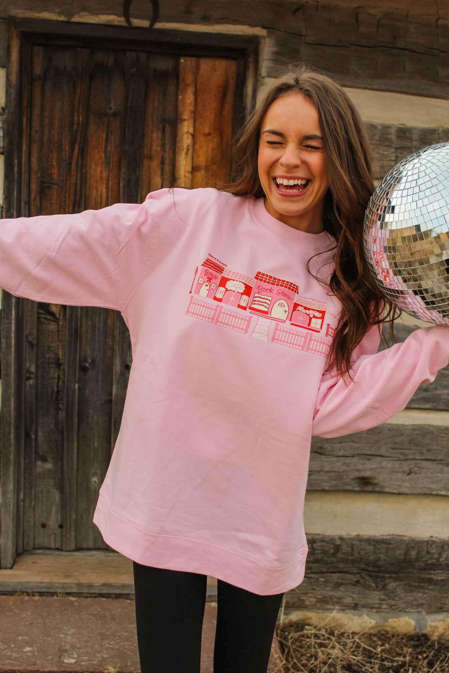 Cozy Village Crewneck Pink