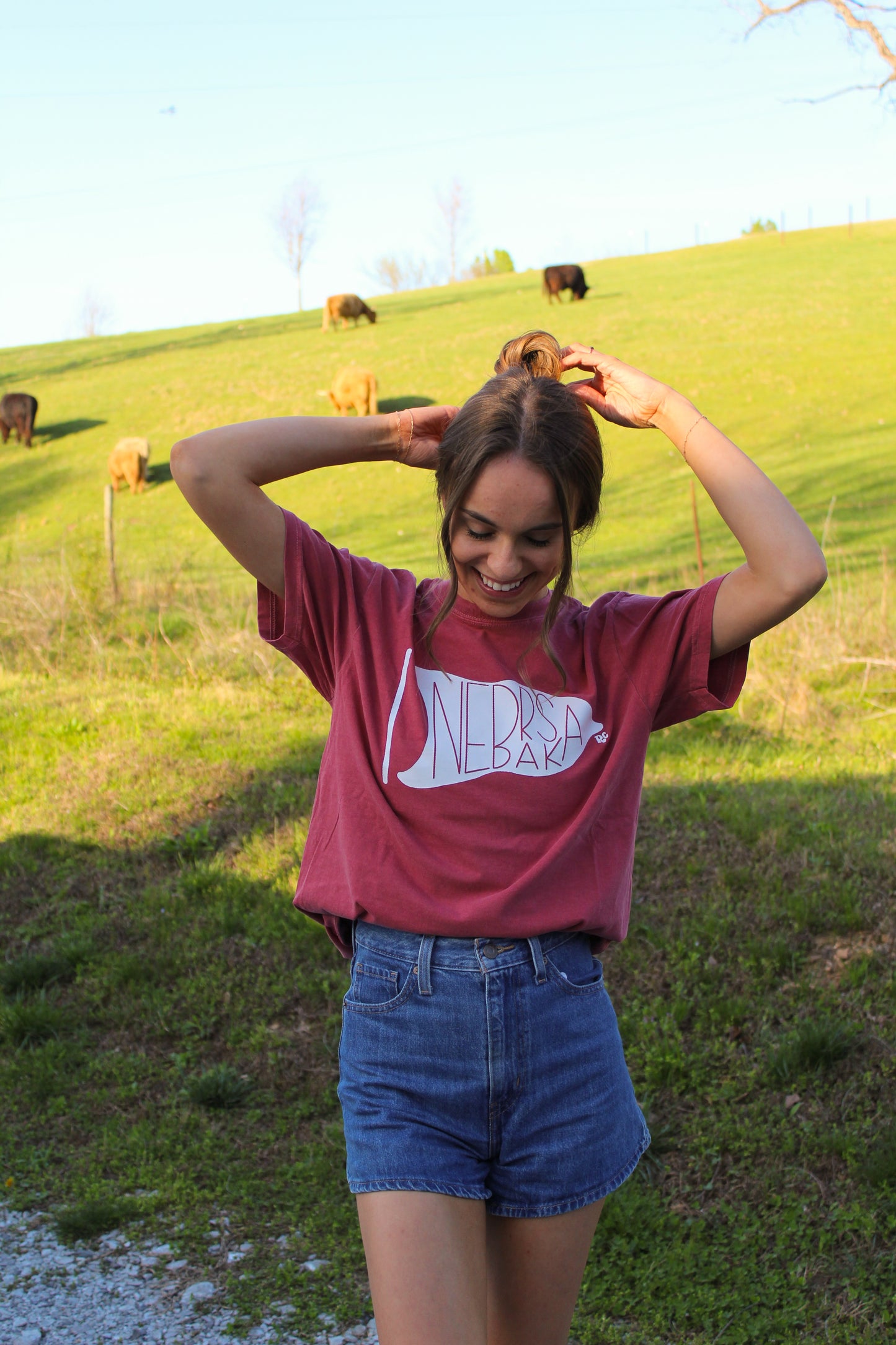 Nebraska Flag Crimson Tee