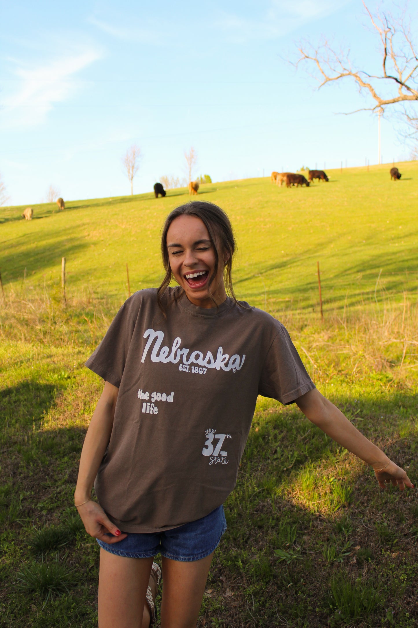 Nebraska 37th State Espresso Tee