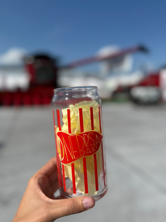 Nebraska Flag Glass Can 20oz
