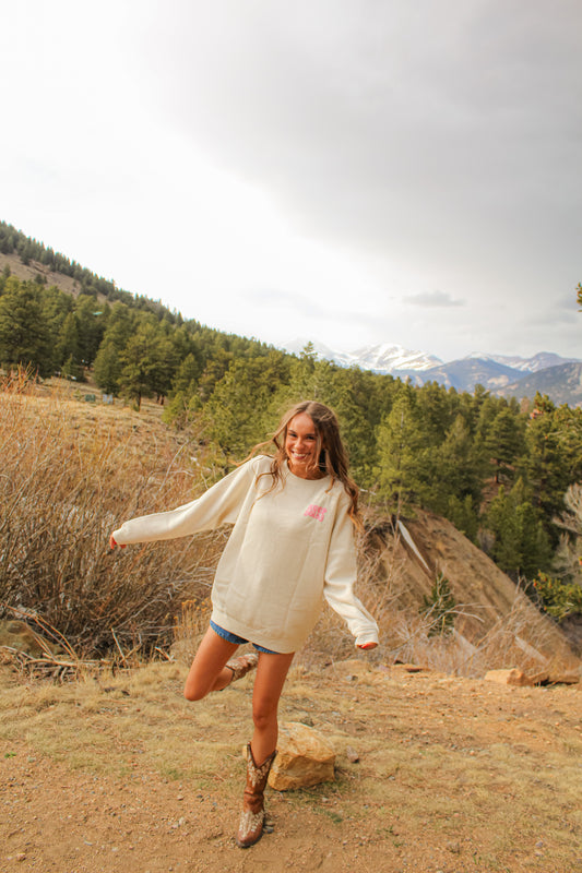 Someone Is Happier Because You Exist Crewneck Natural