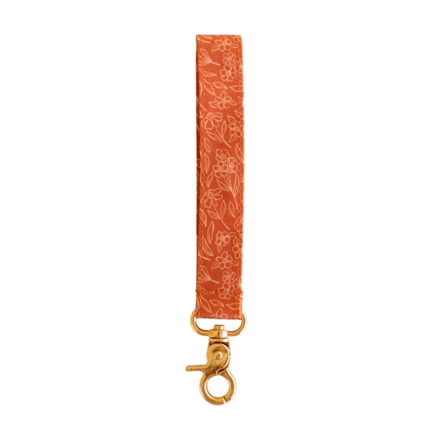 Terracotta Floral Wristlet