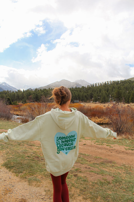 Someone is Happier Because You Exist Lime Hoodie