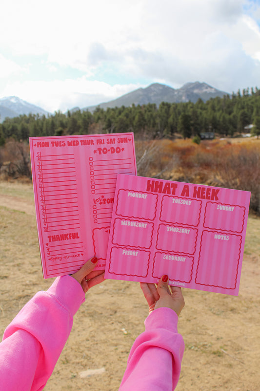 What A Week Jumbo Notepad Pink