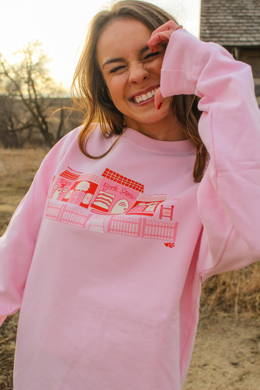 Cozy Village Crewneck Pink