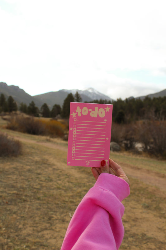 To Do Pink 4x6 Notepad