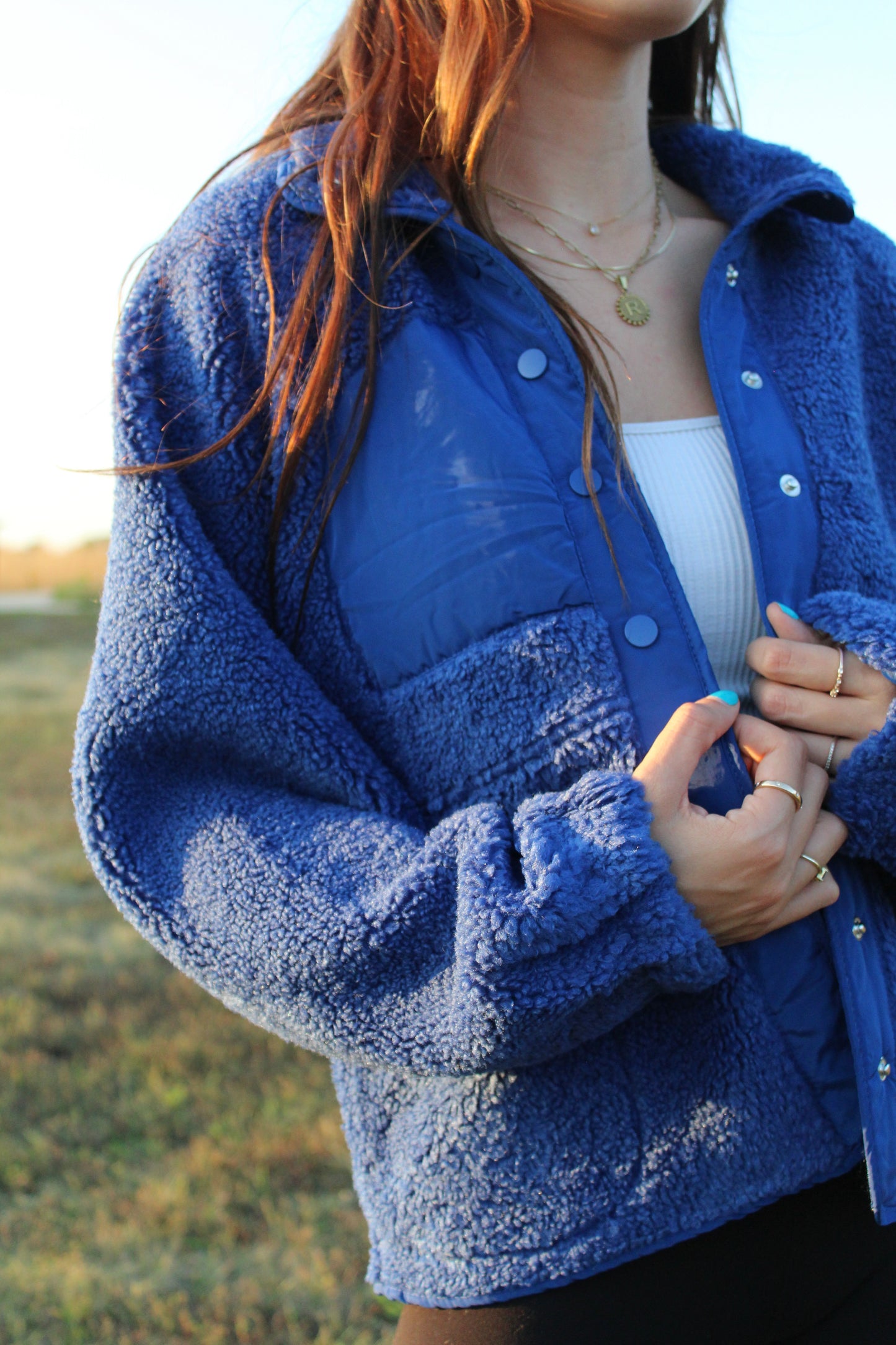 Royal Blue Mountain Top Sherpa Jacket