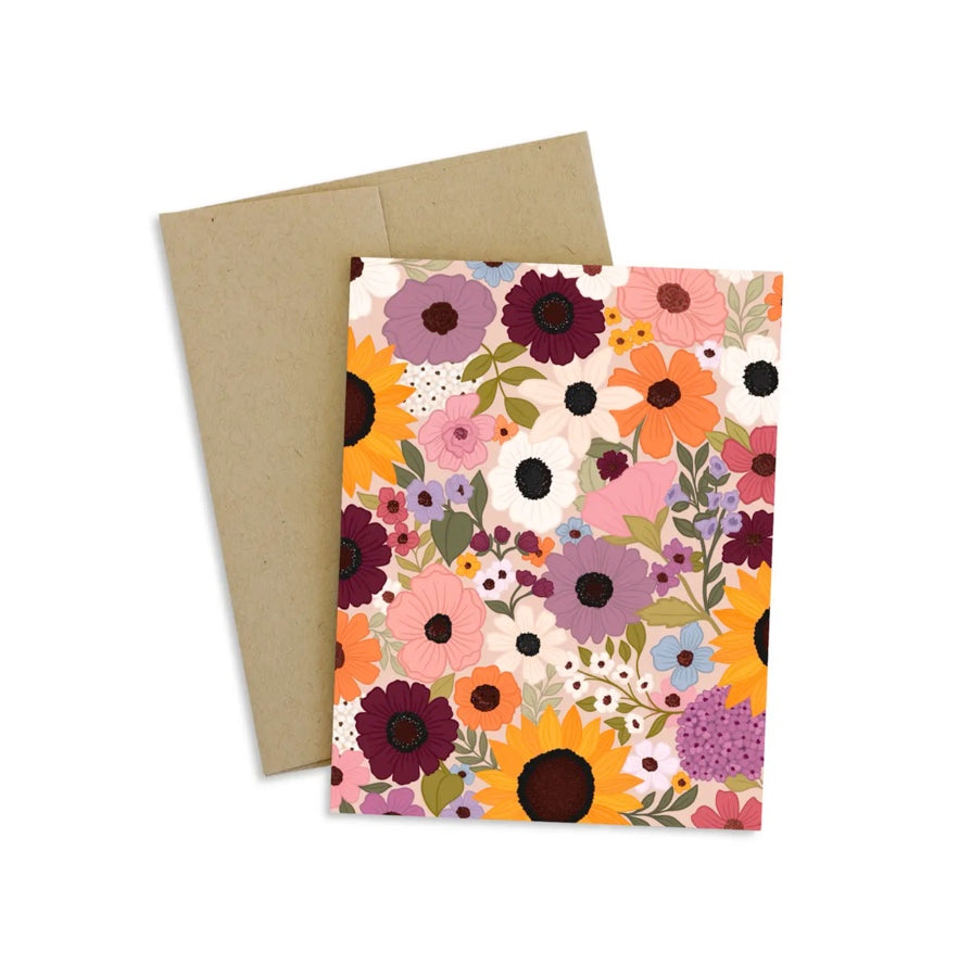 Rainbow Garden Floral Greeting Card
