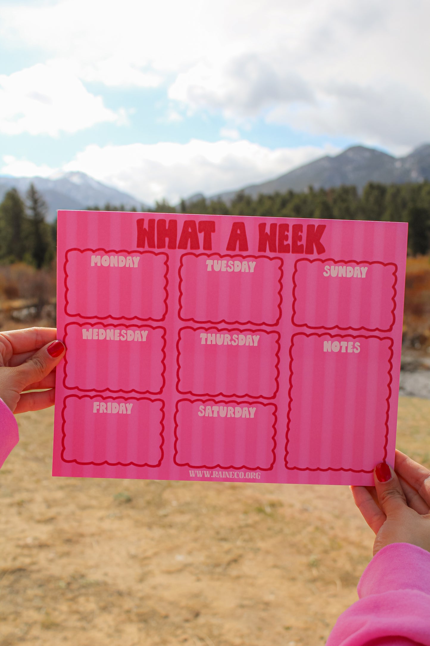 What A Week Jumbo Notepad Pink