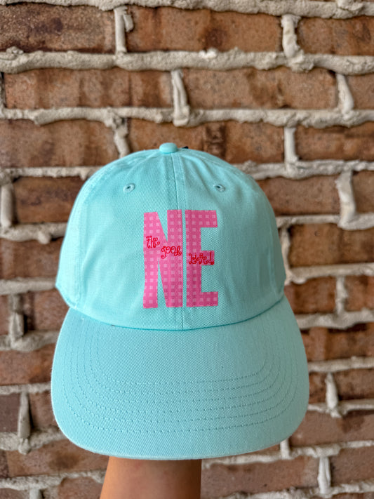 Blue Pink NE Gingham Hat