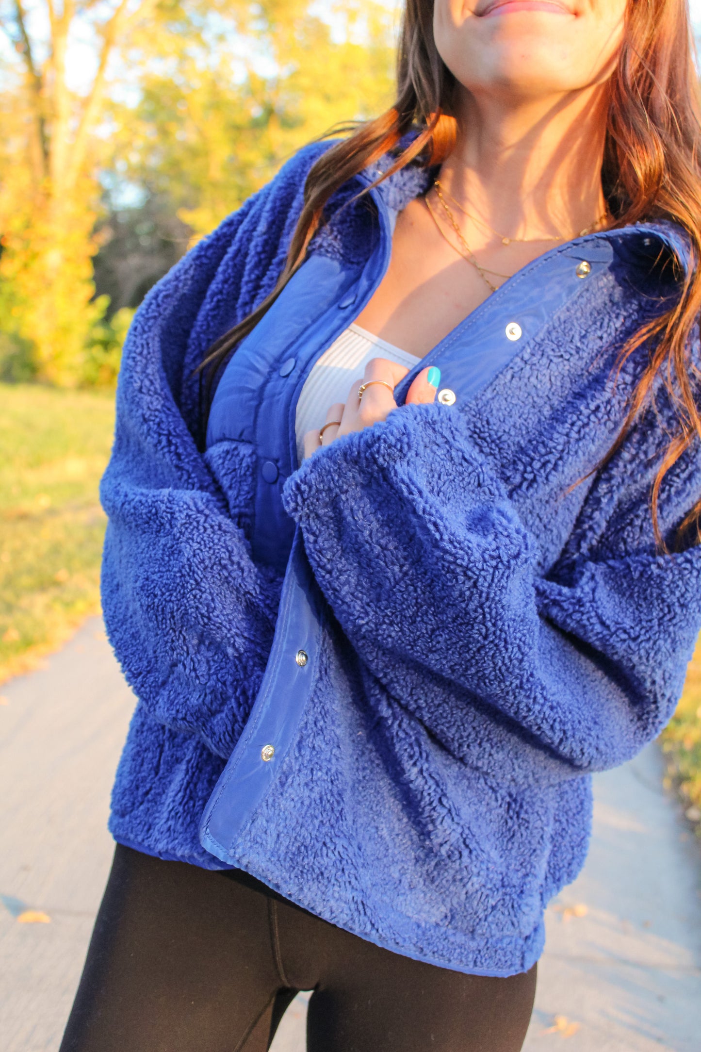 Royal Blue Mountain Top Sherpa Jacket