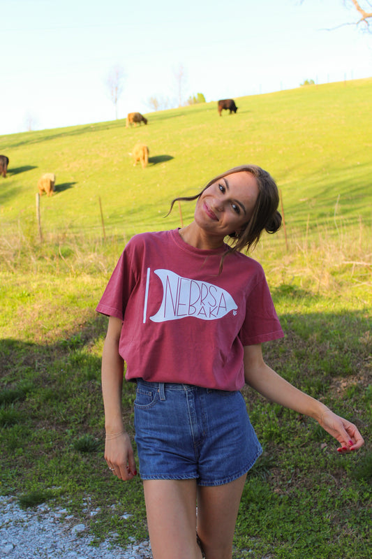 Nebraska Flag Crimson Tee