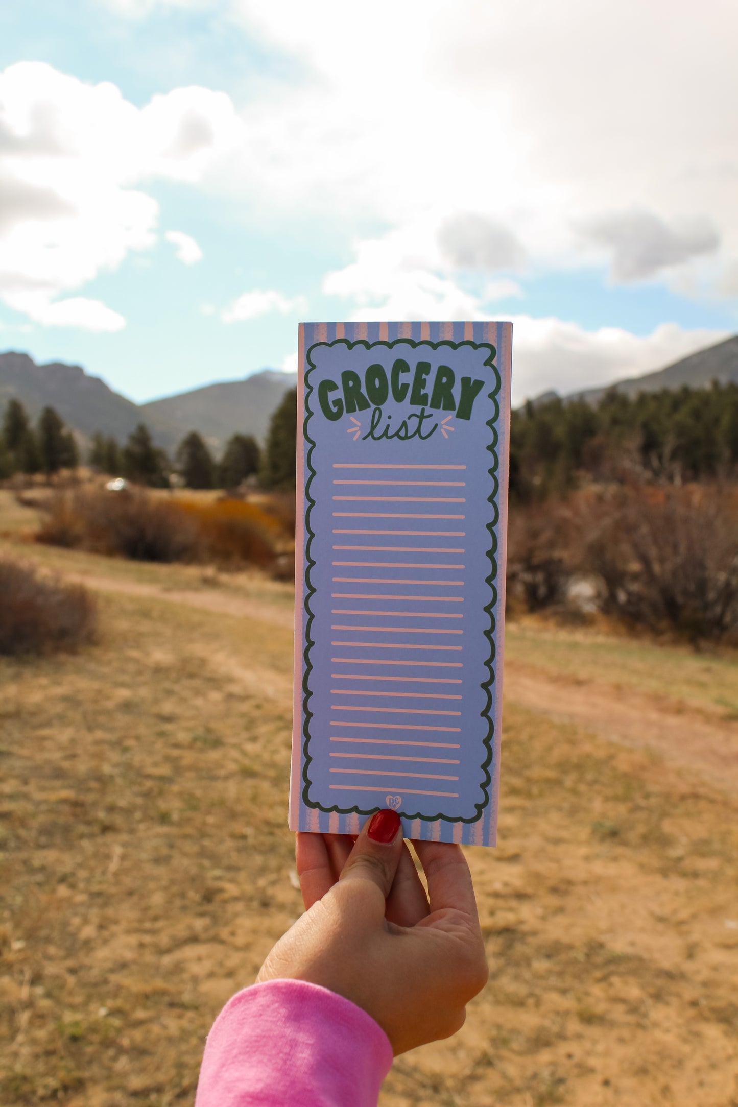 Striped Blue Grocery Notepad