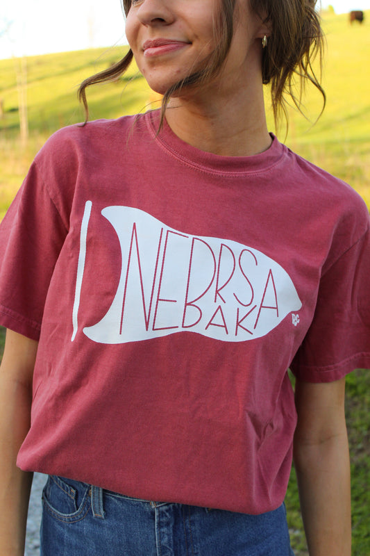 Nebraska Flag Crimson Tee