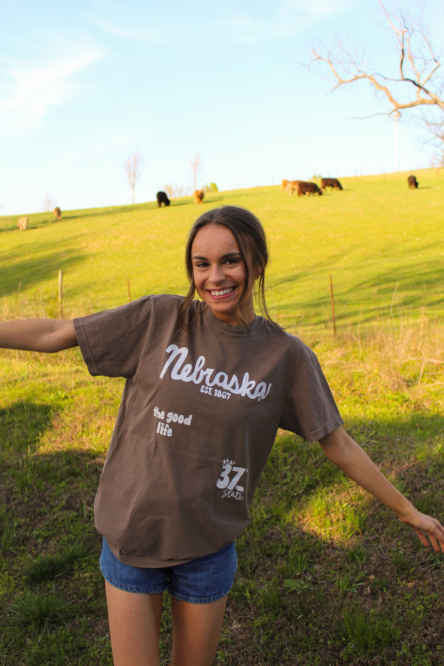 Nebraska 37th State Espresso Tee