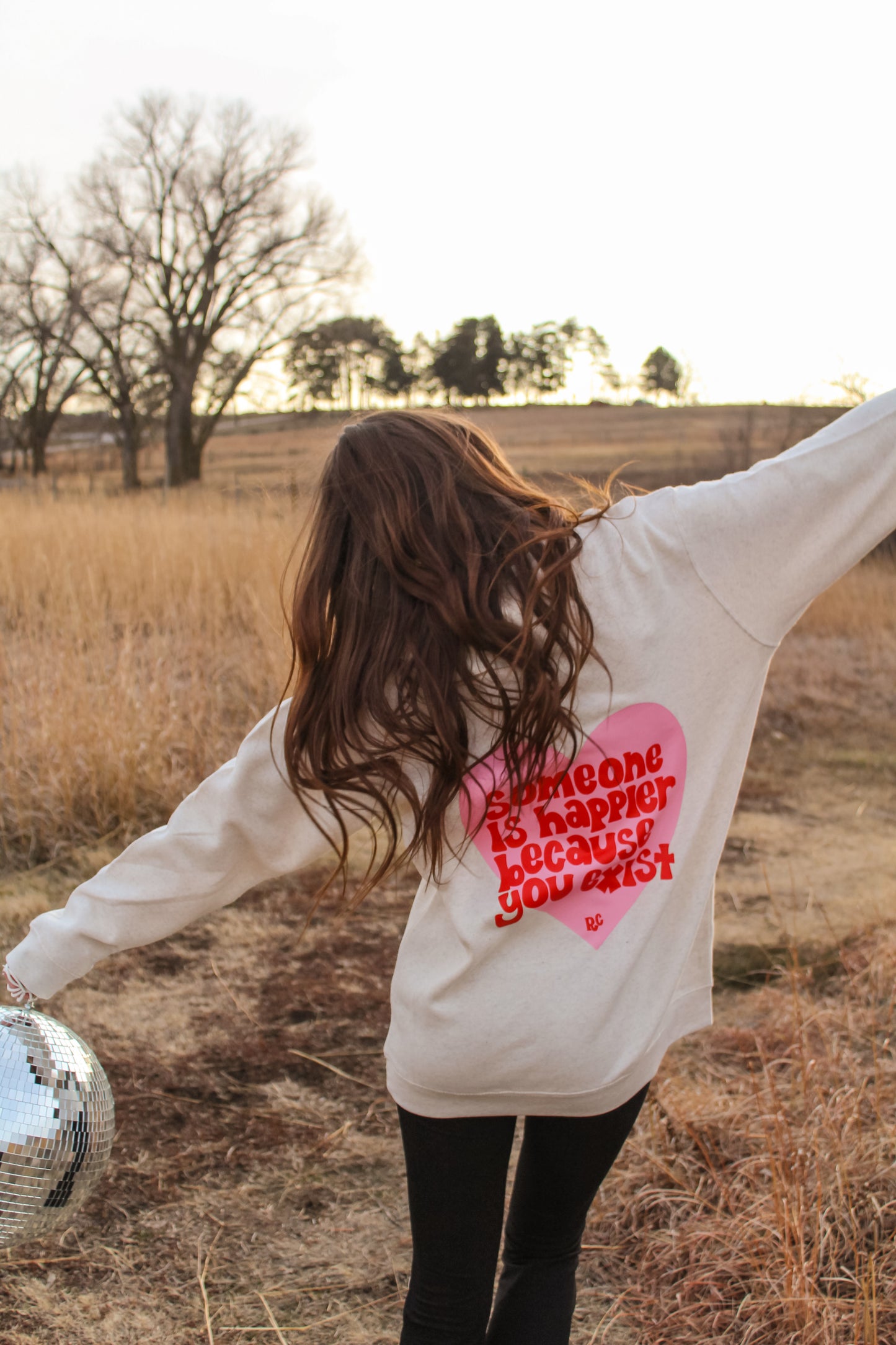 Someone Is Happier Because You Exist Crewneck Natural