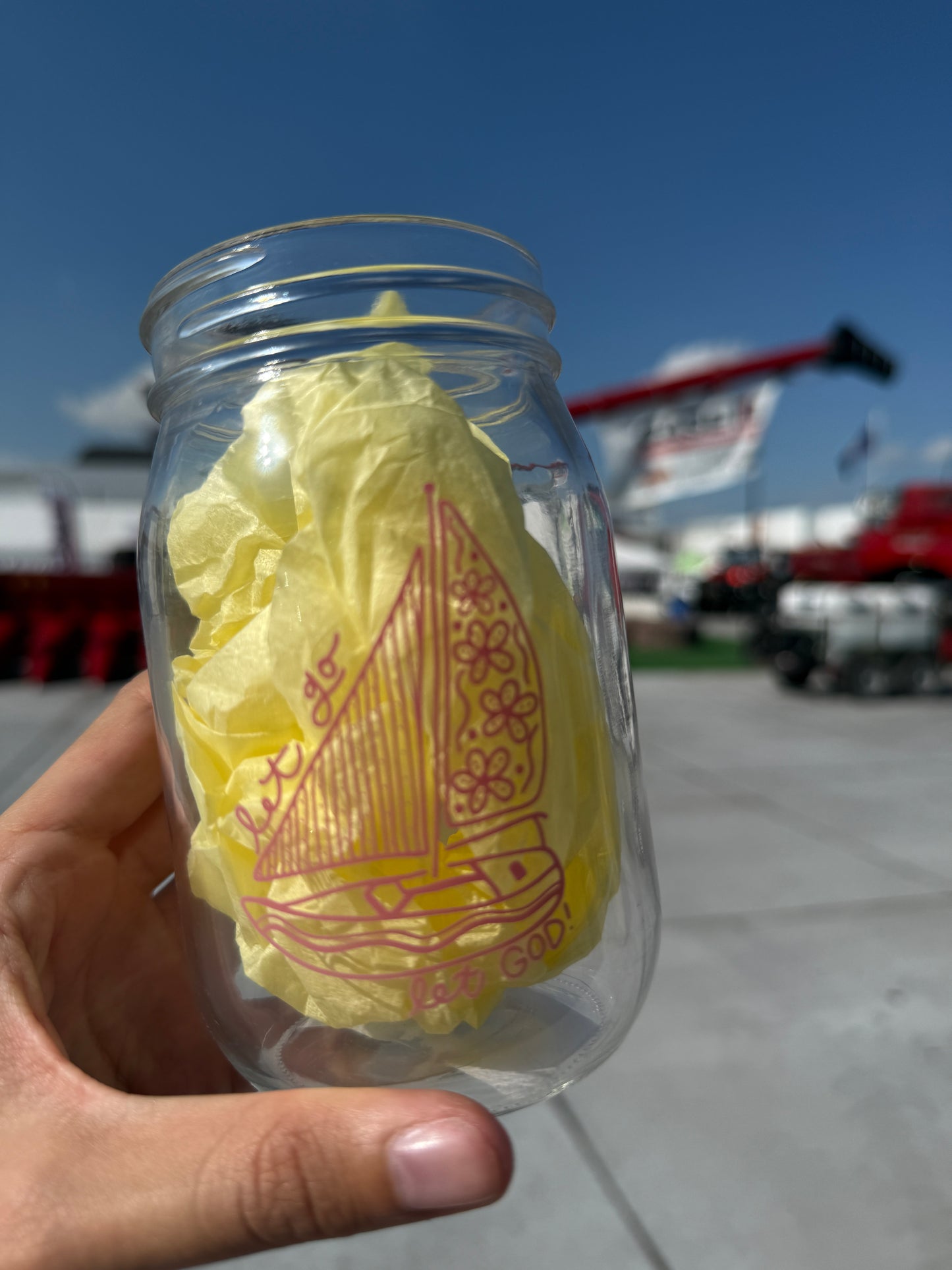 Let Go, Let God Glass Jar 16oz