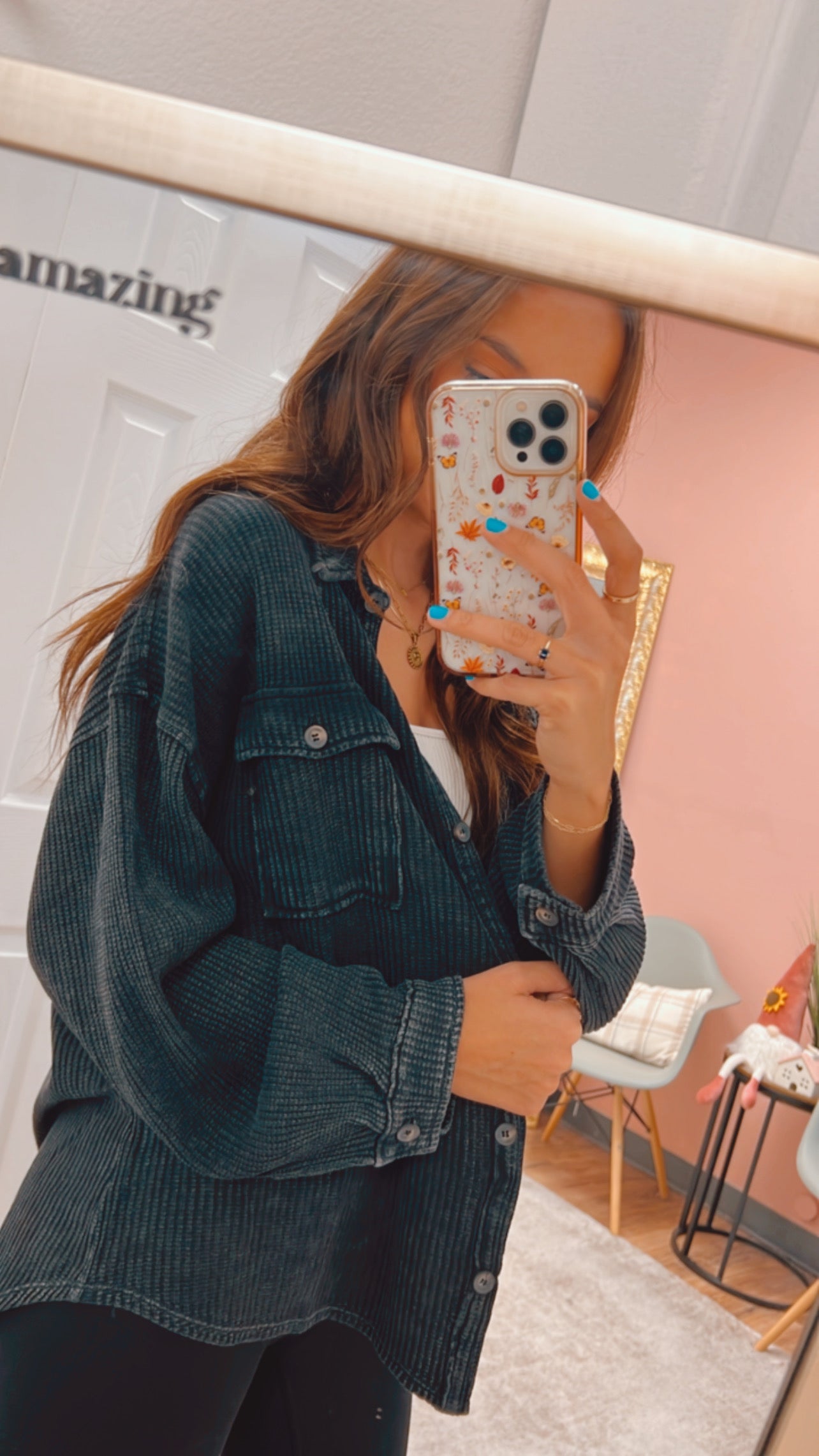 Larkin Oversized Waffle Shacket