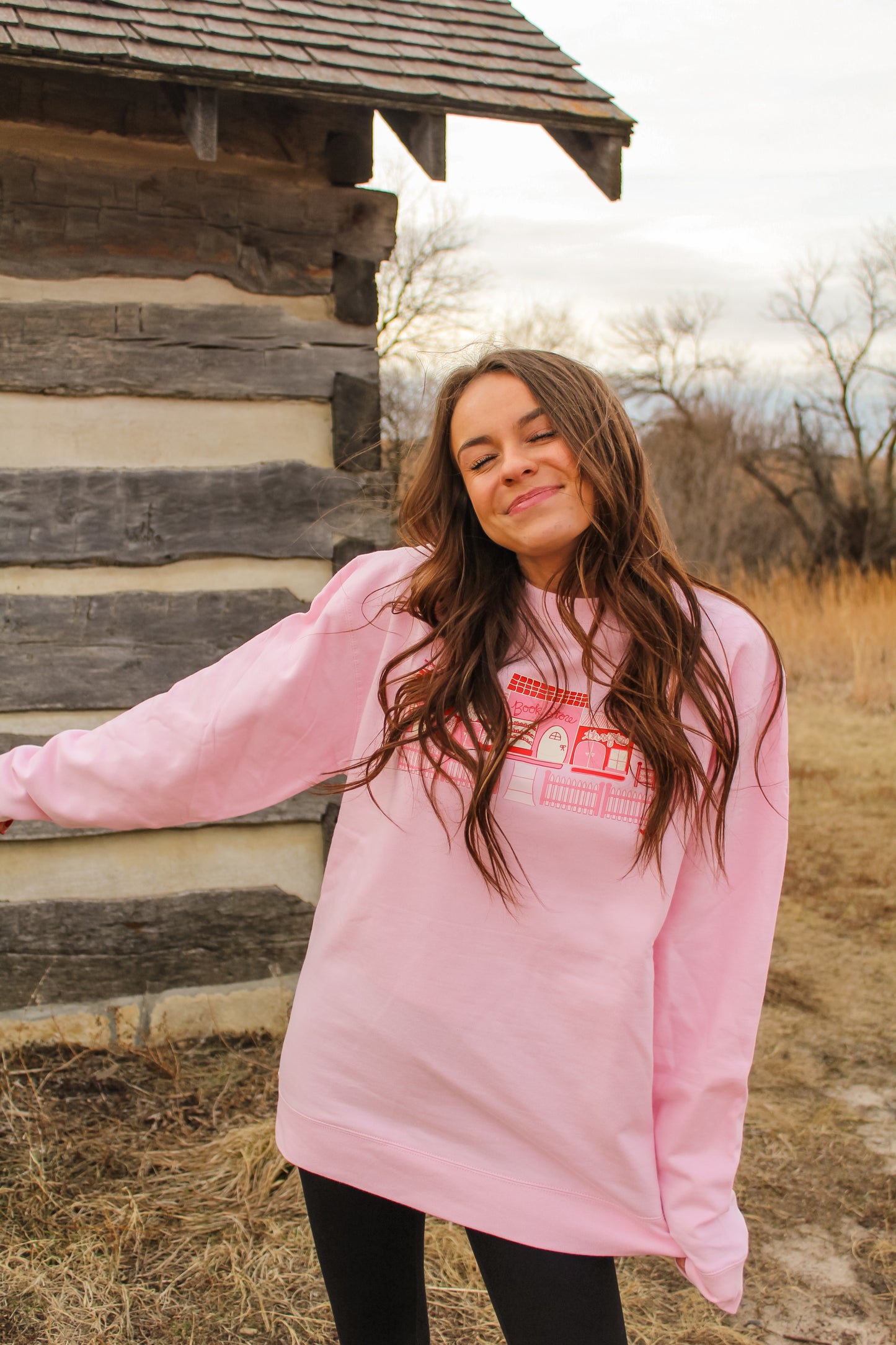 Cozy Village Crewneck Pink
