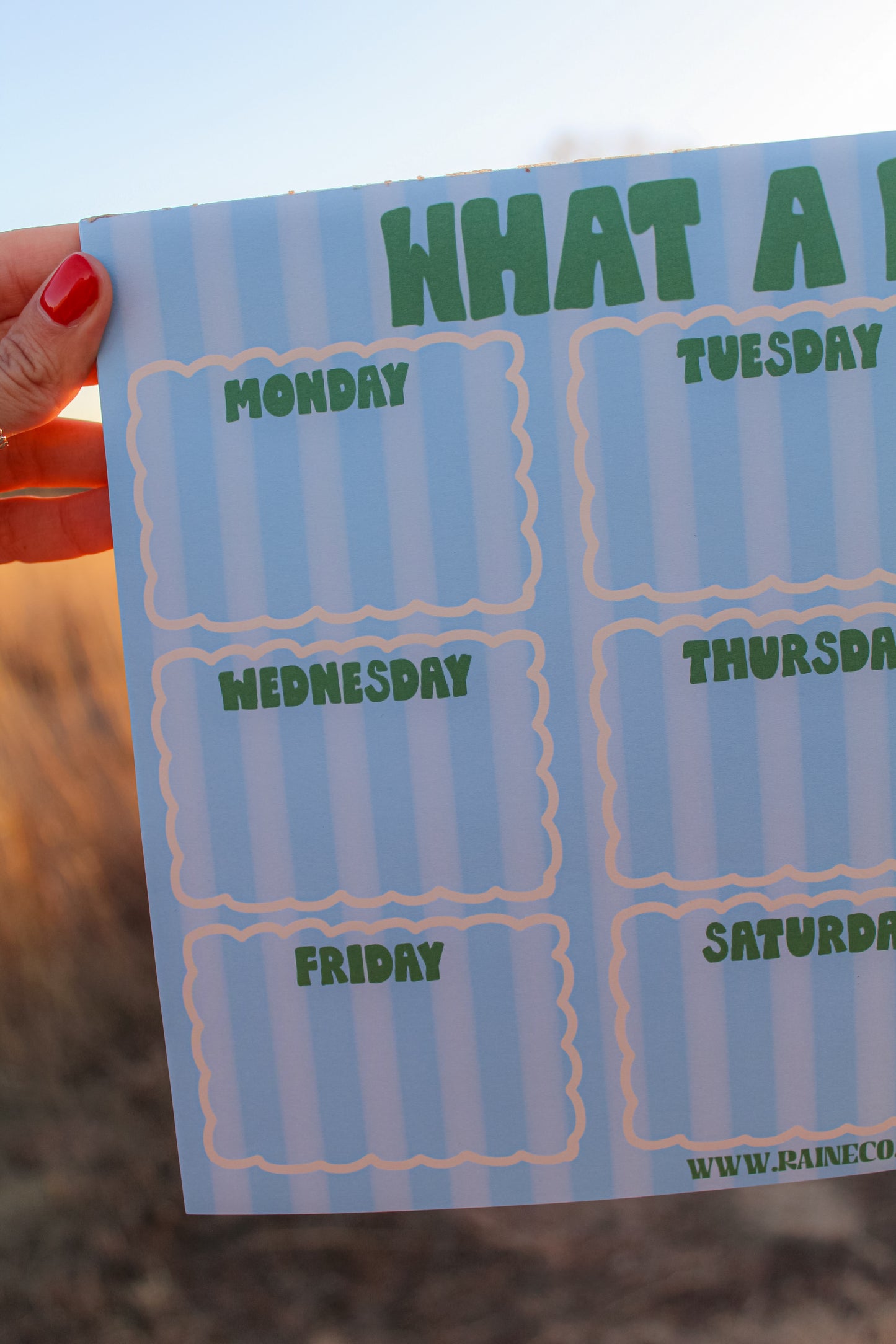 What A Week Jumbo Notepad Blue