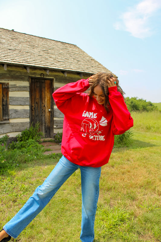 Volleyball Dude Crew Red