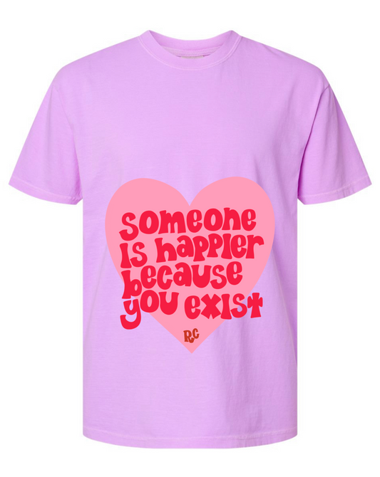 Someone Is Happier Neon Violet Tee