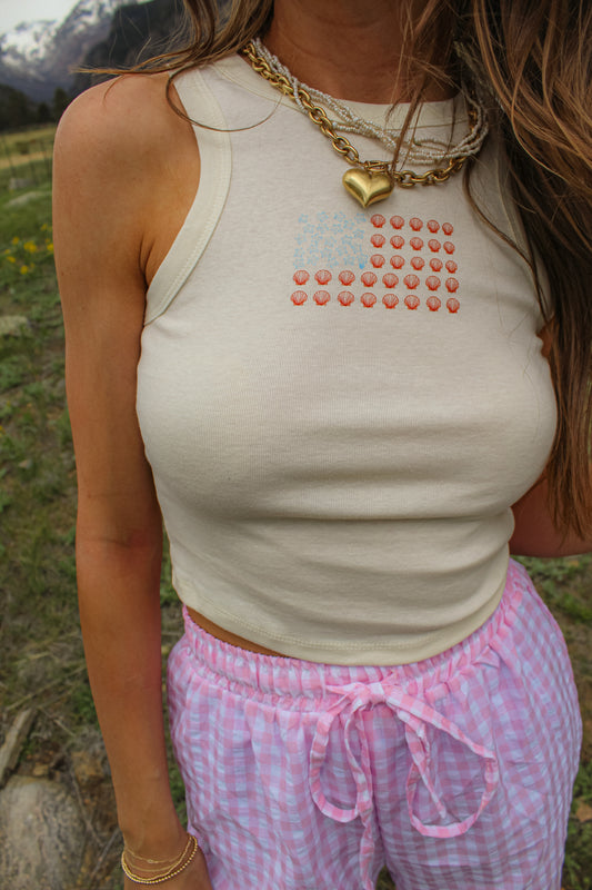 Starshell Stripes Tank Ivory