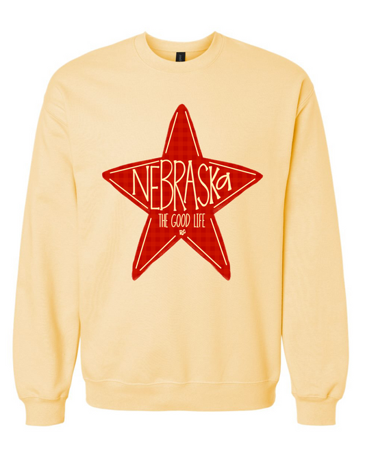 Nebraska Star Good Life Yellow Crew