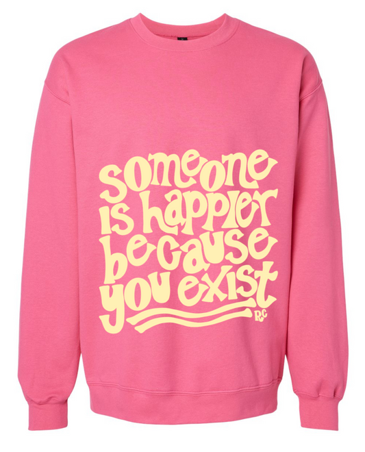 Someone Is Happier Pink Crew