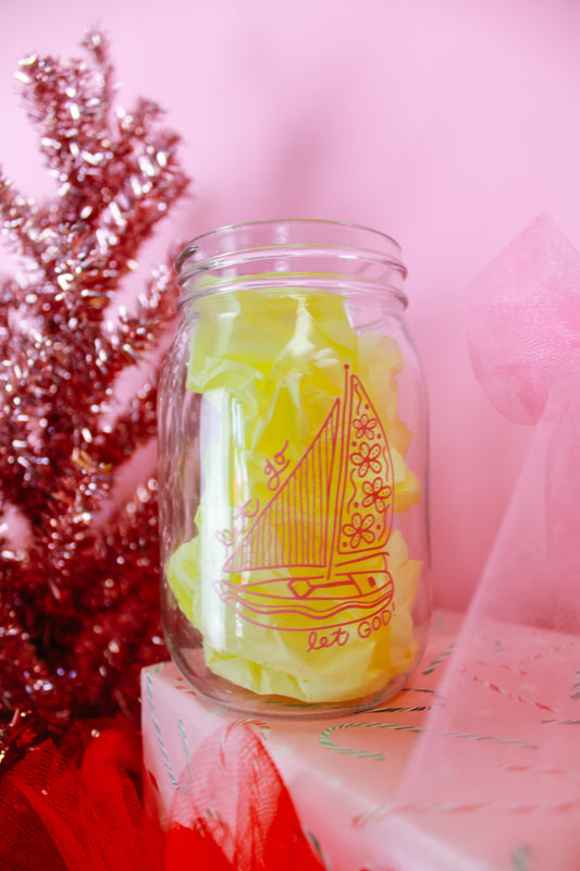 Let Go, Let God Glass Jar 16oz