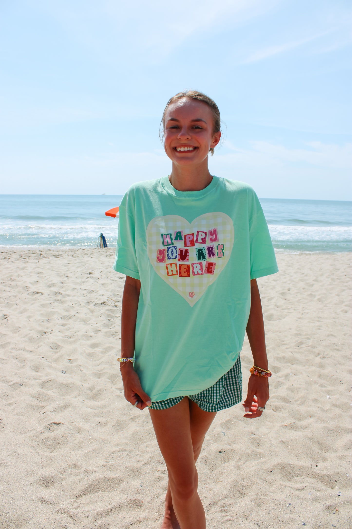 Happy You're Here Island Green Tee