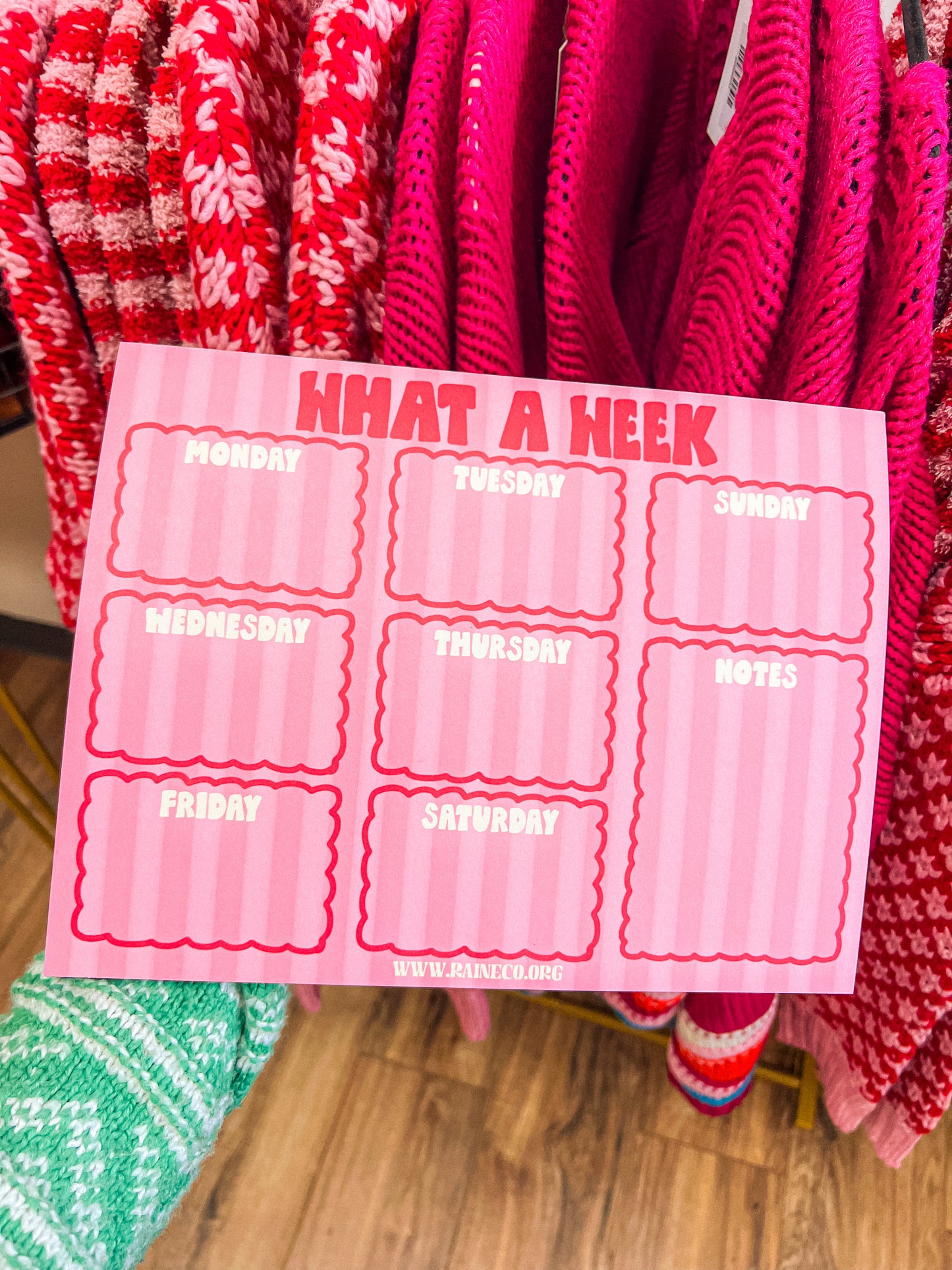 What A Week Jumbo Notepad Pink