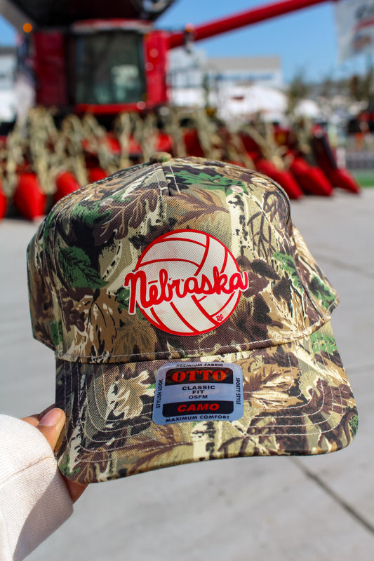 NE Volleyball Hat Camo