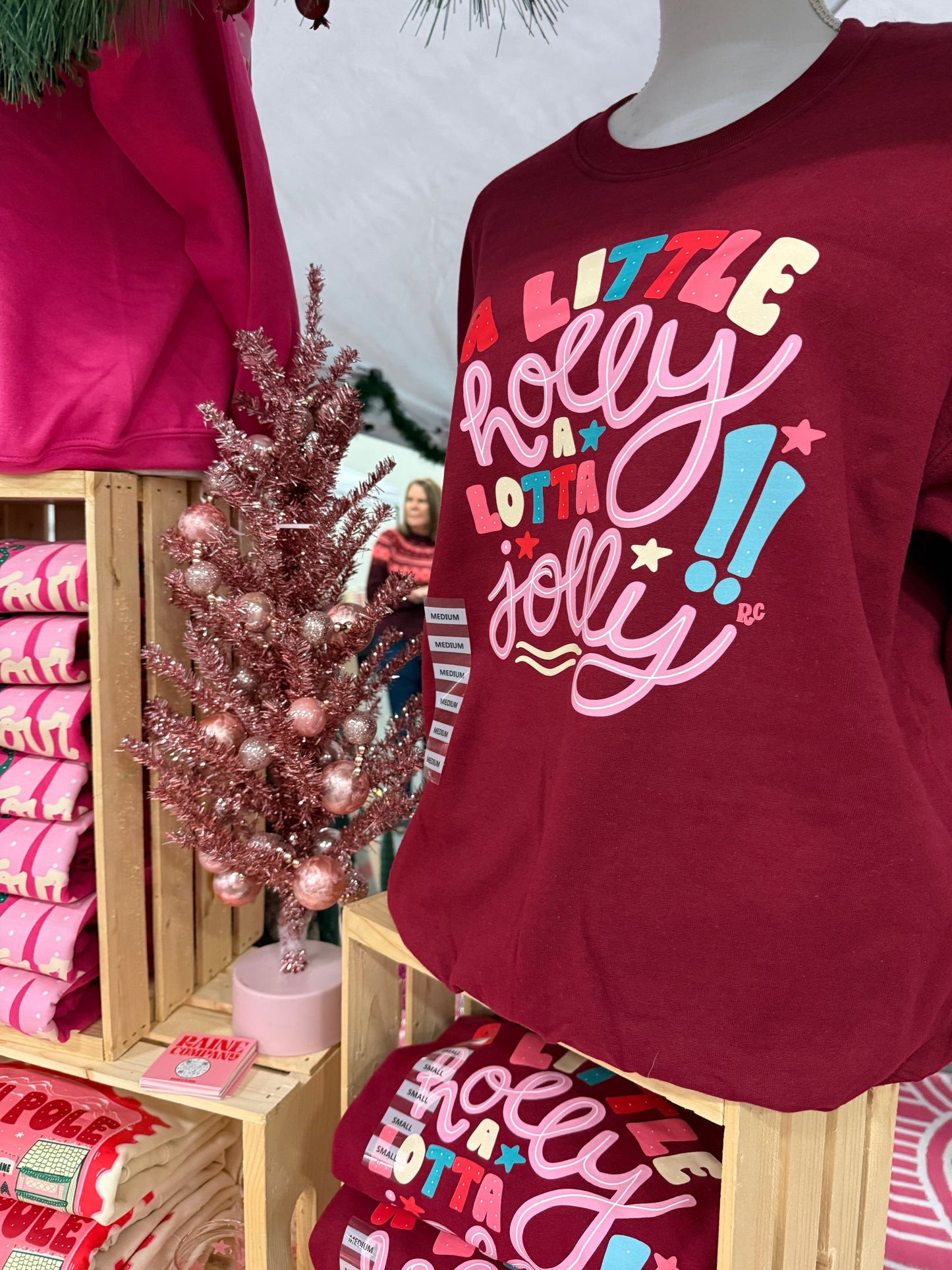 Little Holly, Lotta Jolly Crew Deep Red