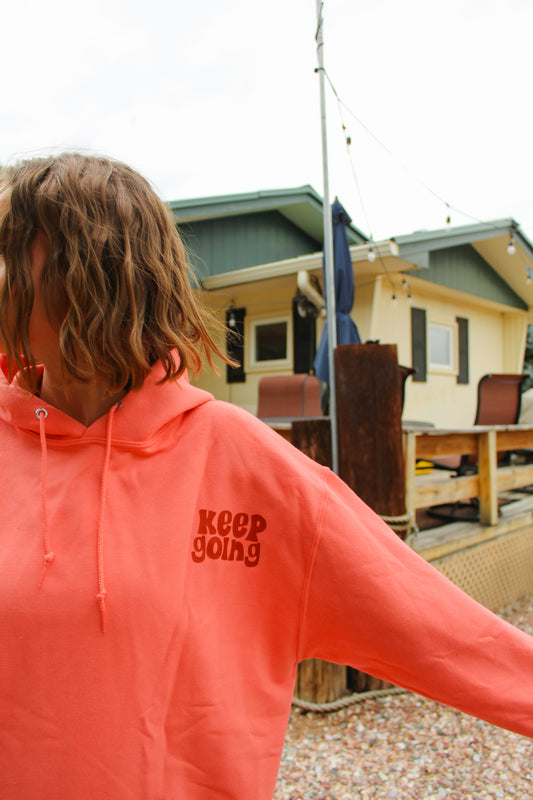 Someone Is Happier Coral Hoodie