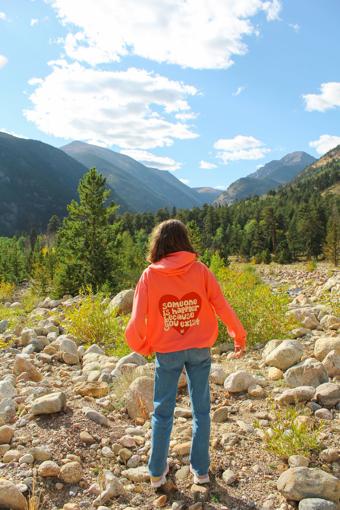 Someone Is Happier Coral Hoodie