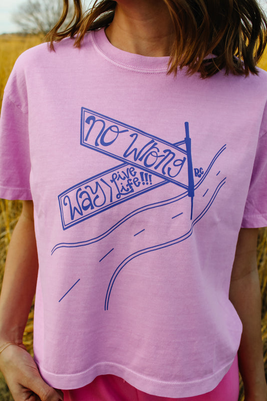 No Wrong Way Cropped Tee