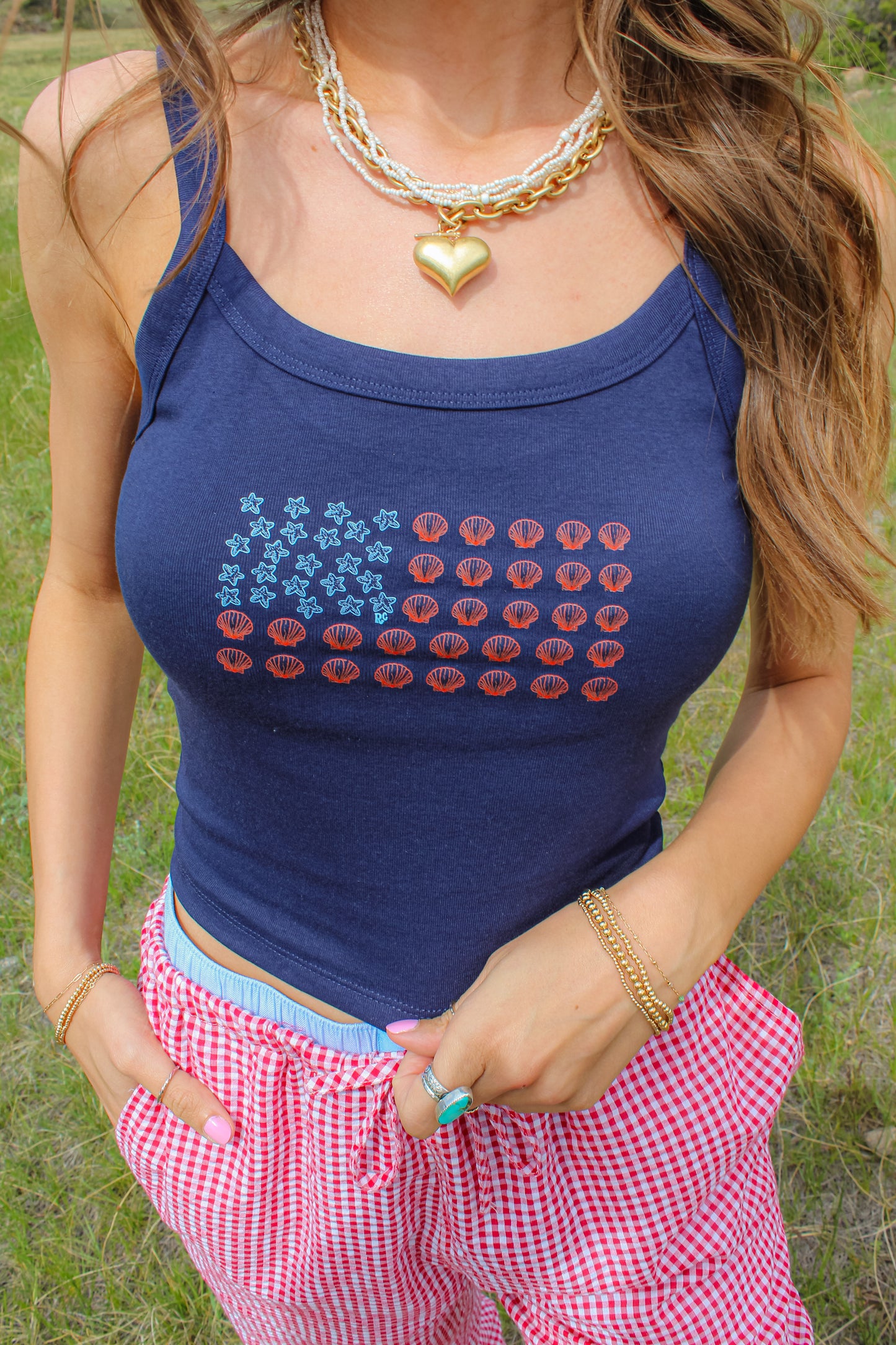 Starshell Stripes Tank Navy