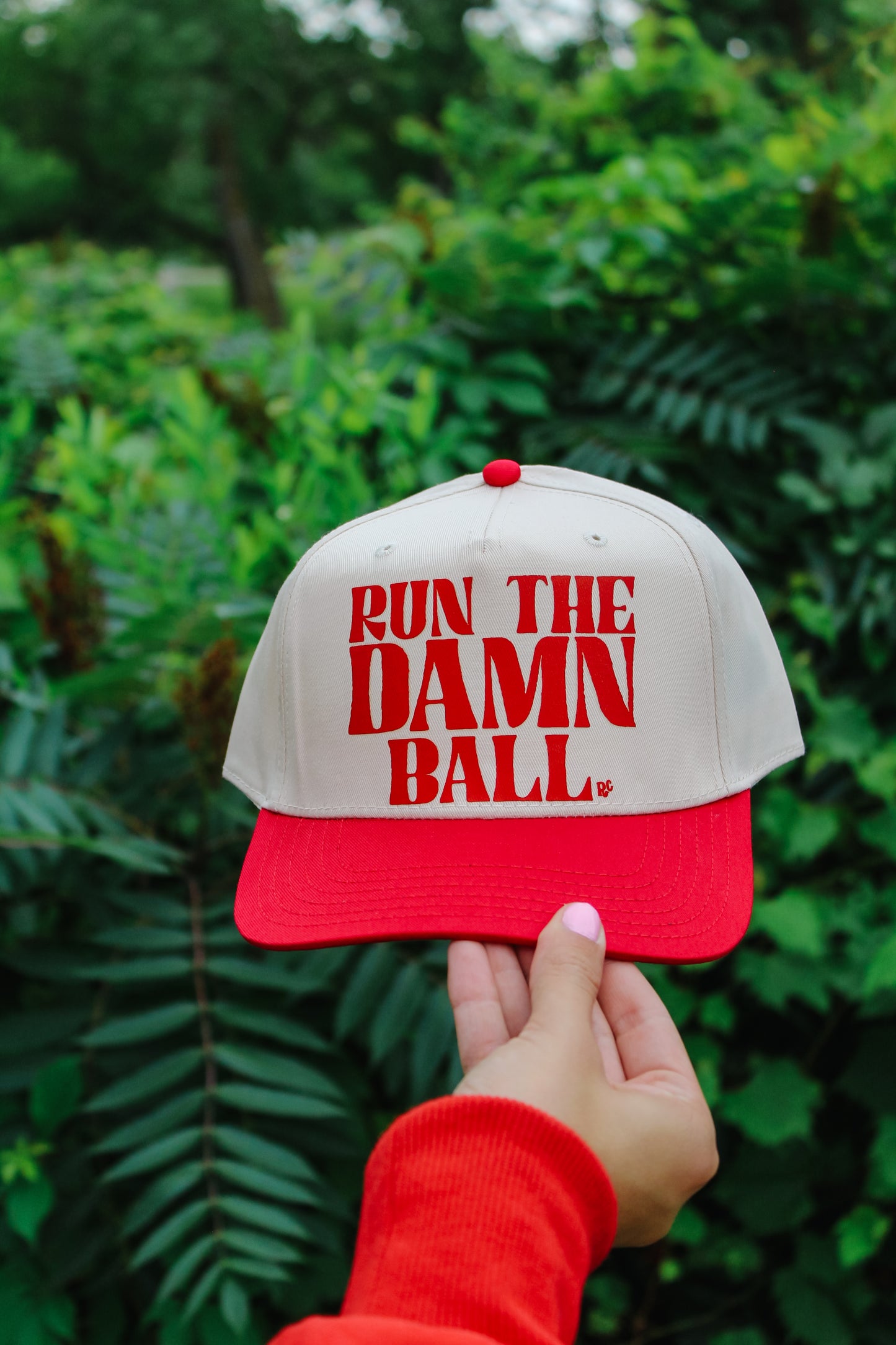 Run the Damn Ball Hat Ivory/Red