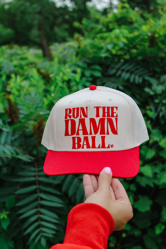 Run the Damn Ball Hat Ivory/Red