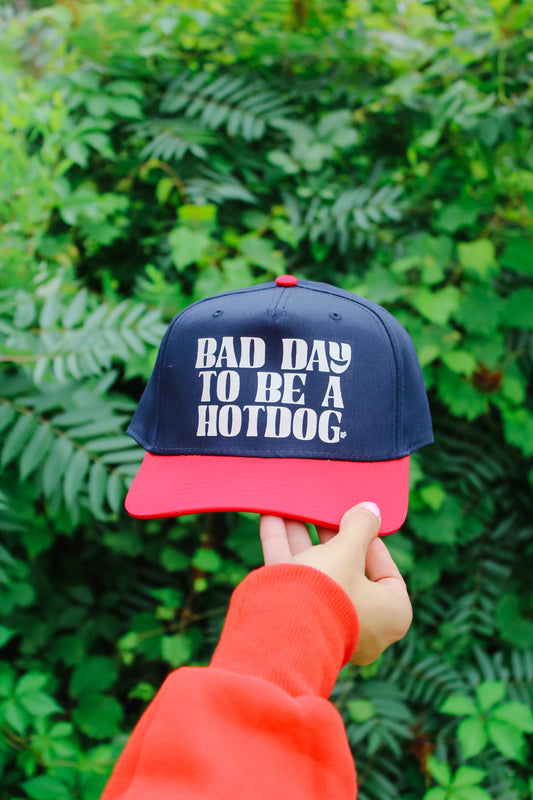 Bad Day To Be a Hotdog Hat Navy/Red