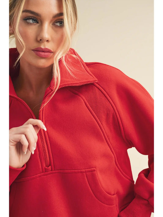 Red Half Zip