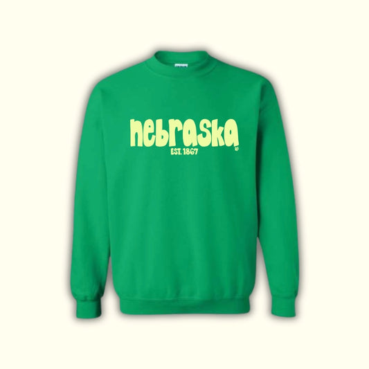 Nebraska Block Crew Green