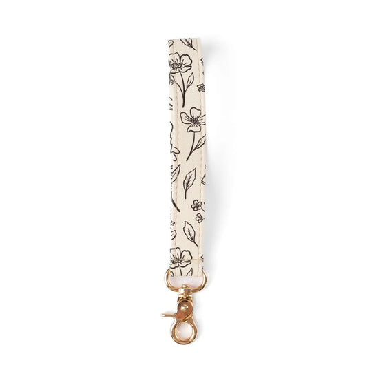 Black Floral Wristlet