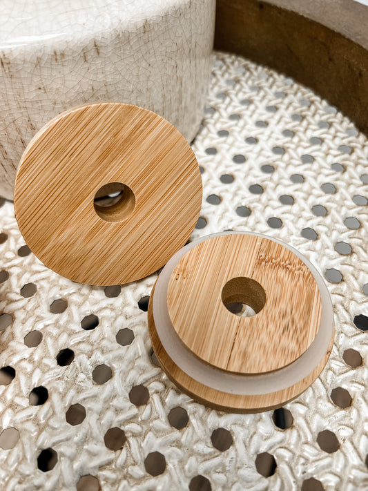 Glass Can Bamboo Lid