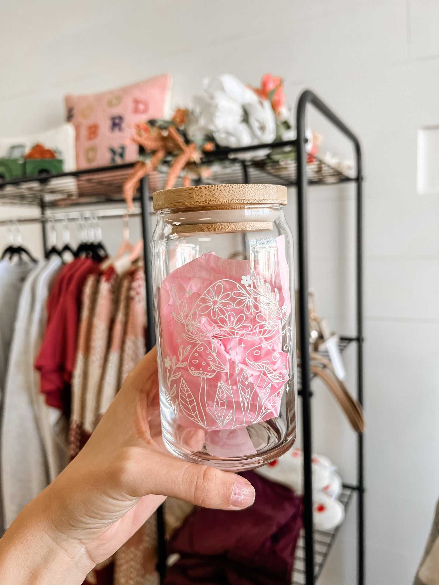 Glass Can Bamboo Lid