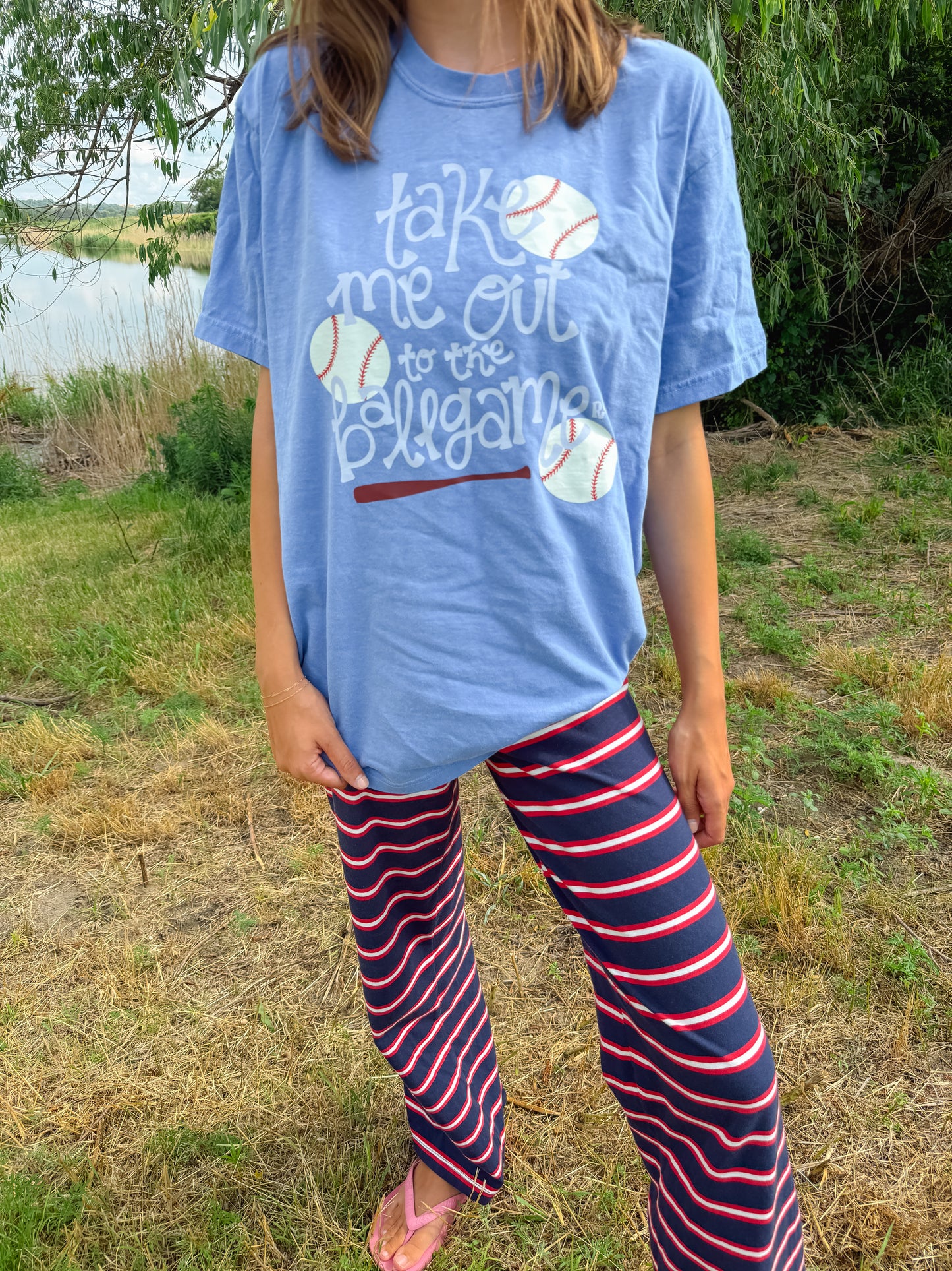 Take Me Out to the Ballgame Tee Blue