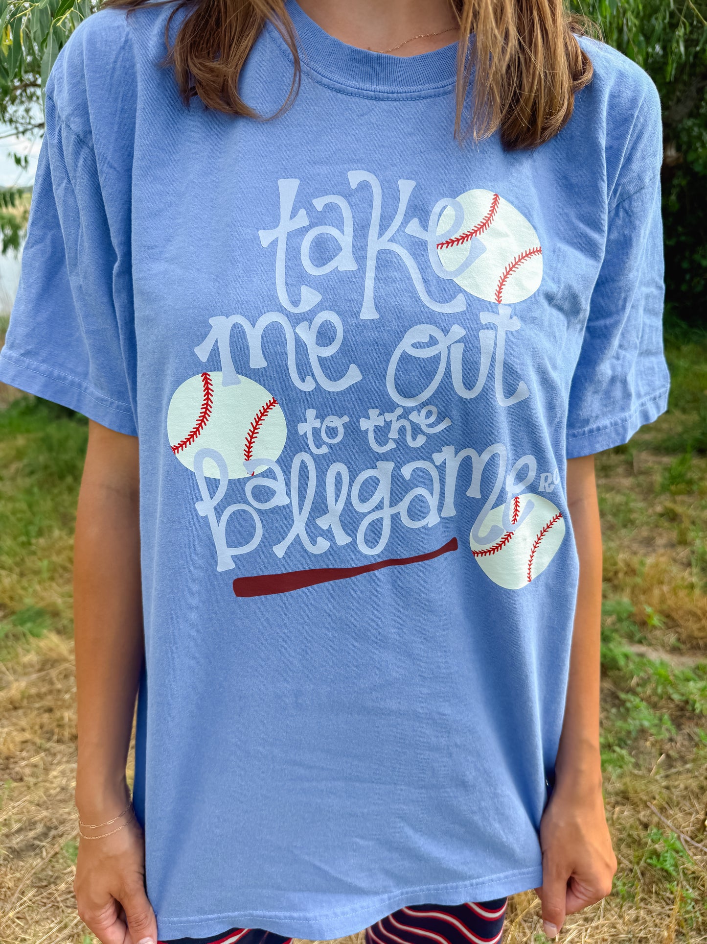 Take Me Out to the Ballgame Tee Blue