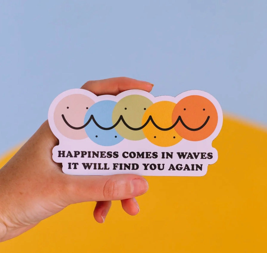 Happiness Comes in Waves Jumbo Magnet