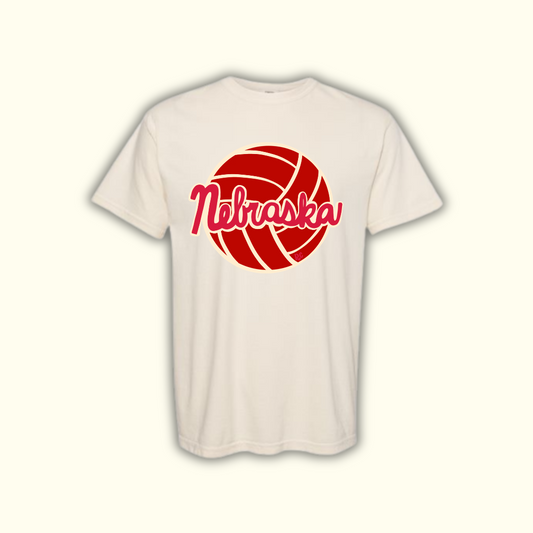 Volleyball Nebraska Ivory Tee